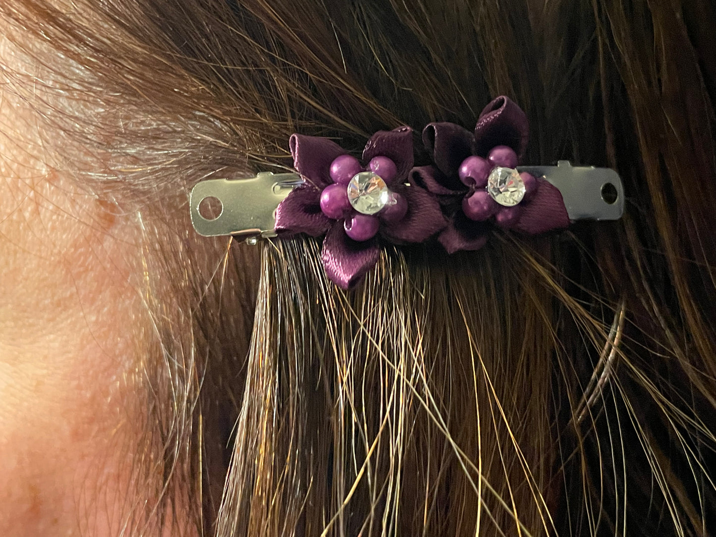 Double The Flower | Purple Hair Clip