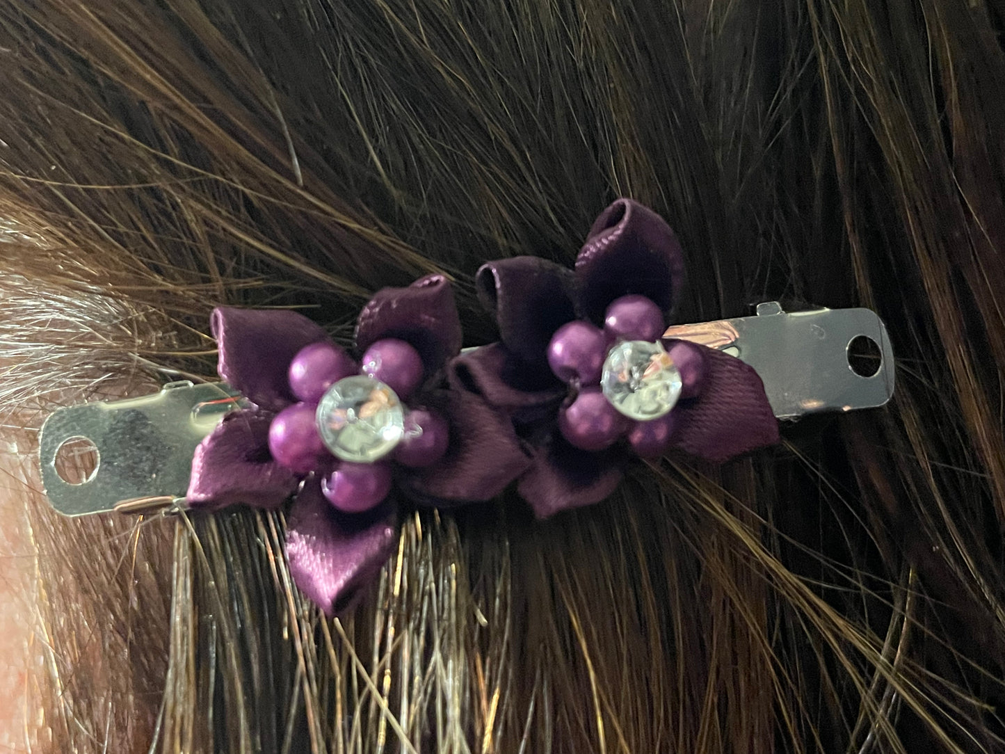 Double The Flower | Purple Hair Clip