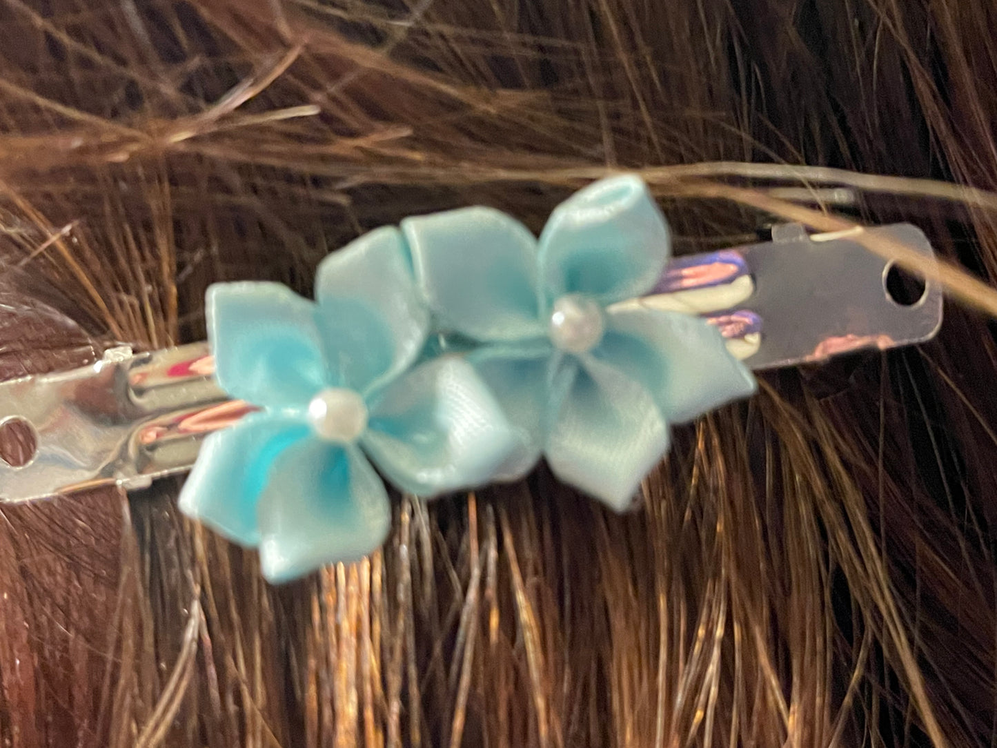 Double The Flower | Blue Hair Clip