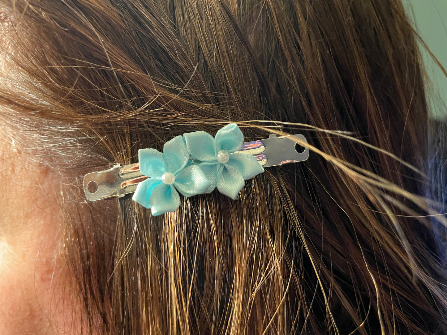 Double The Flower | Blue Hair Clip